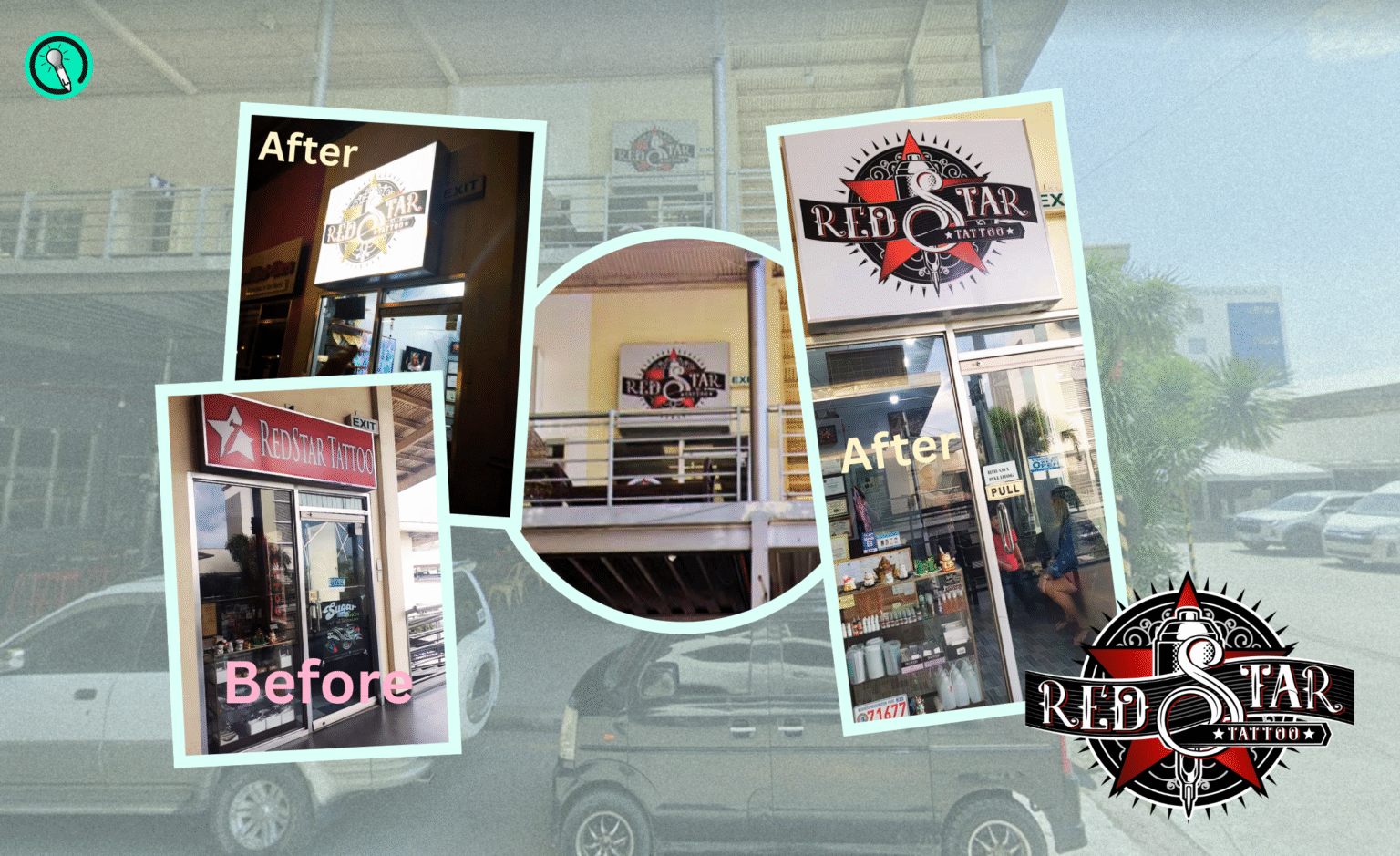 Red Star Tattoo - Lighted Signage